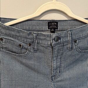 J. Crew Blue High-Rise Jeans with Striped Design